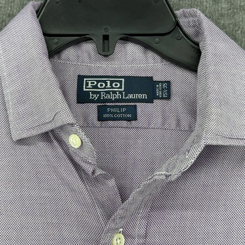 Vintage Polo Ralph Lauren Mens 15 35 Knit Purple Oxford Satin Effect‎